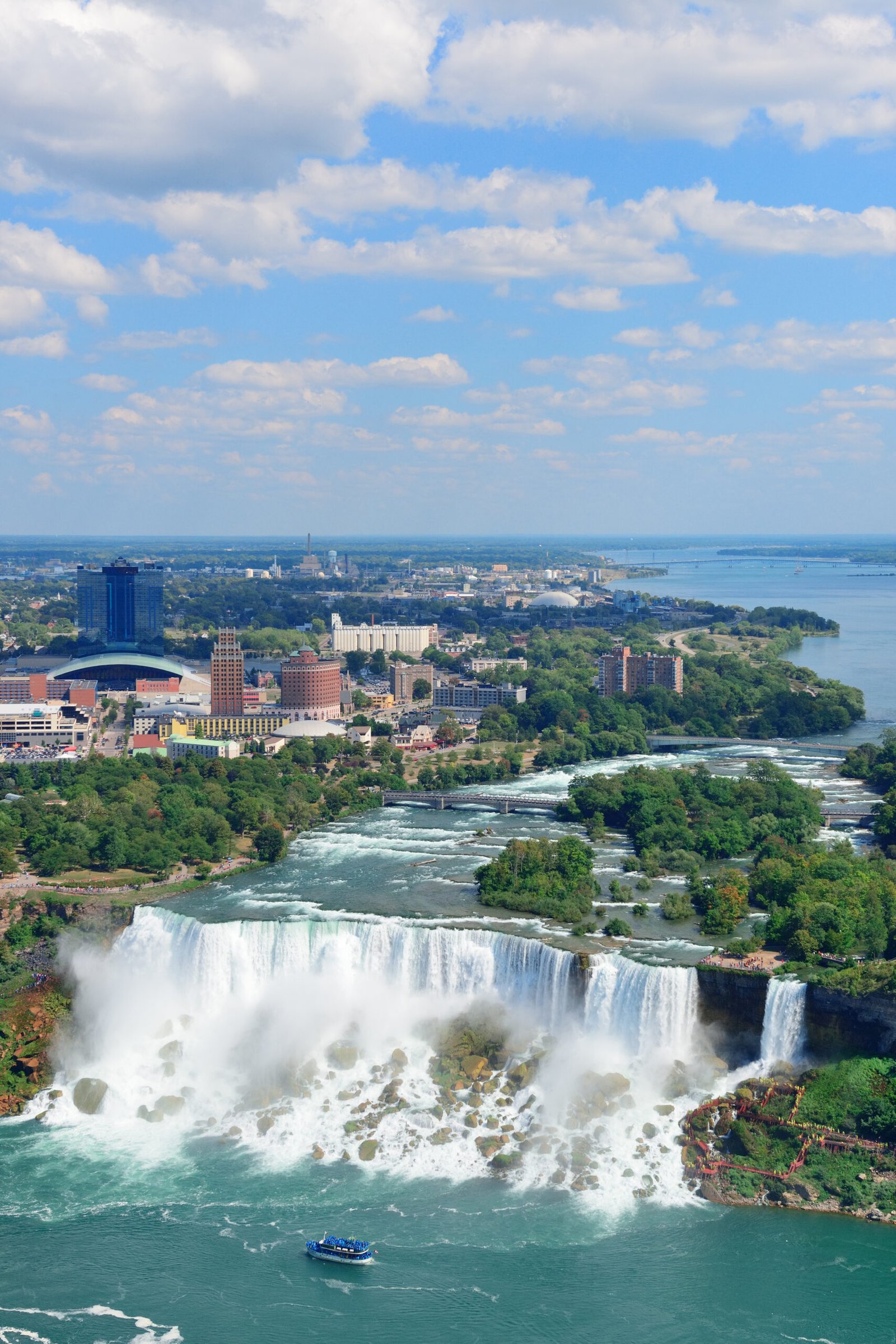 niagara falls closeup day river with buildings scaled
